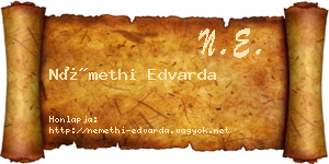 Némethi Edvarda névjegykártya